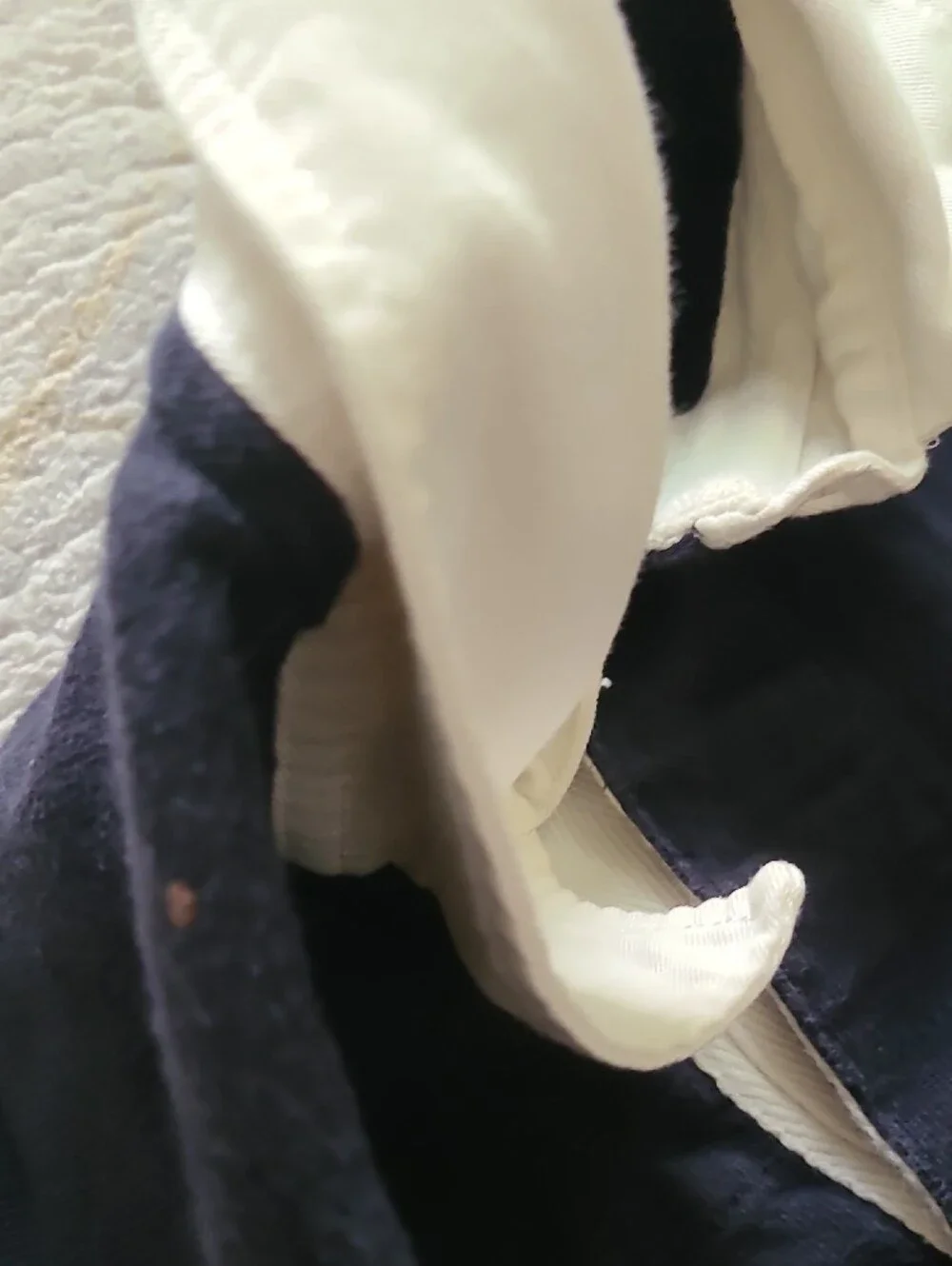 Vtg Polo Ralph Lauren Rugby Shirt 2LT Tall Navy Cream Elbow Patch Big & Tall